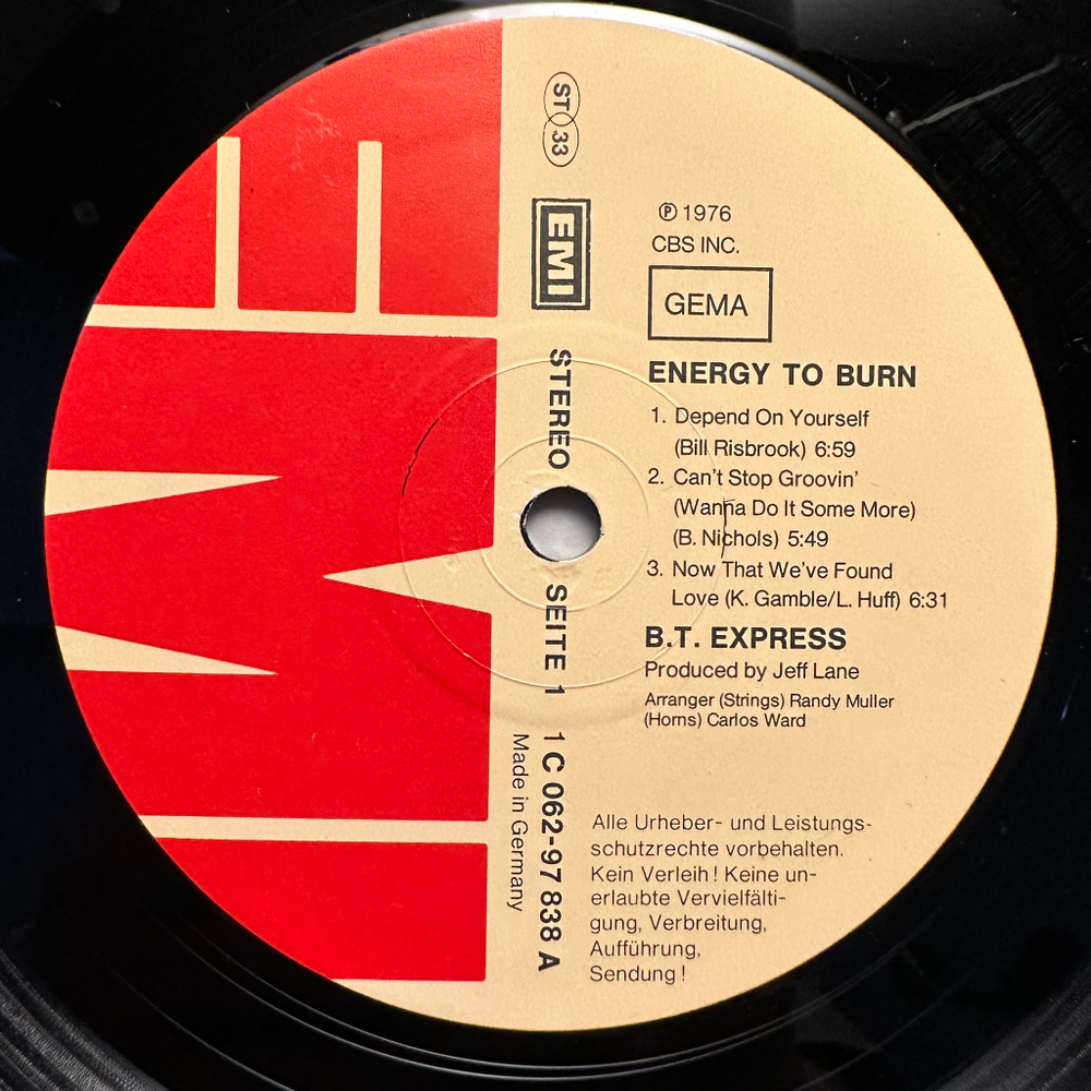 B.T. Express - Energy To Burn (Германия 1976г.)