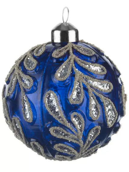 Винтажный стеклянный шар Графские сады Лобелия 8 см., 1 шт., Karlsbach (09825)