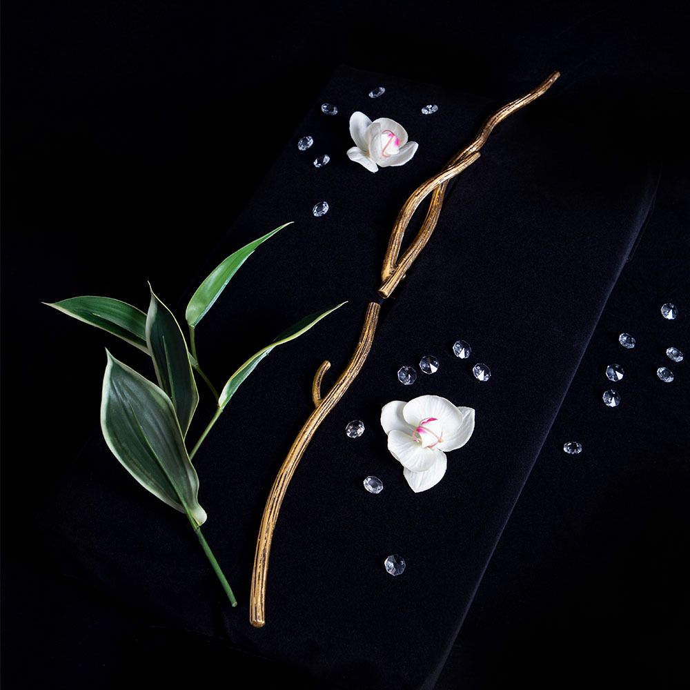 Ручка скоба мебельная Арт Бранч правая Амбер