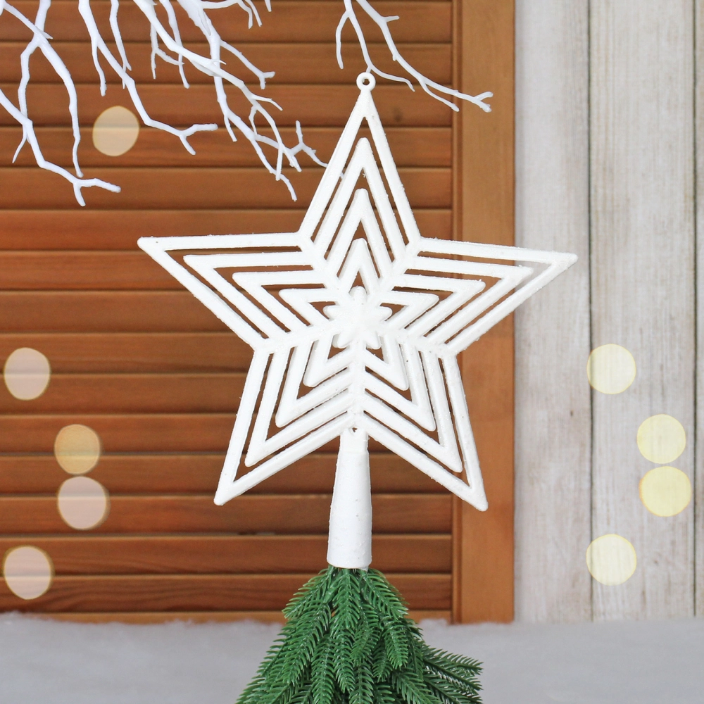 Звезда на ёлку «Полоса блеска» 21*24 см, Белый