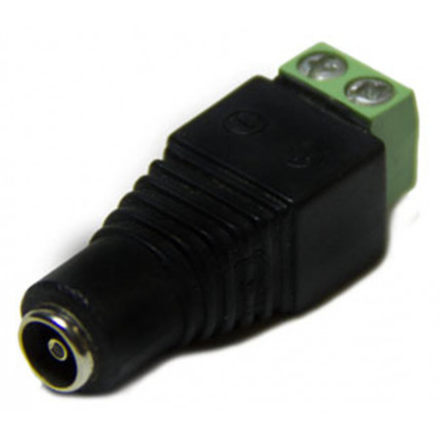 Разъем питания 5.5х2.5мм "гн" пластик на кабель ,винт