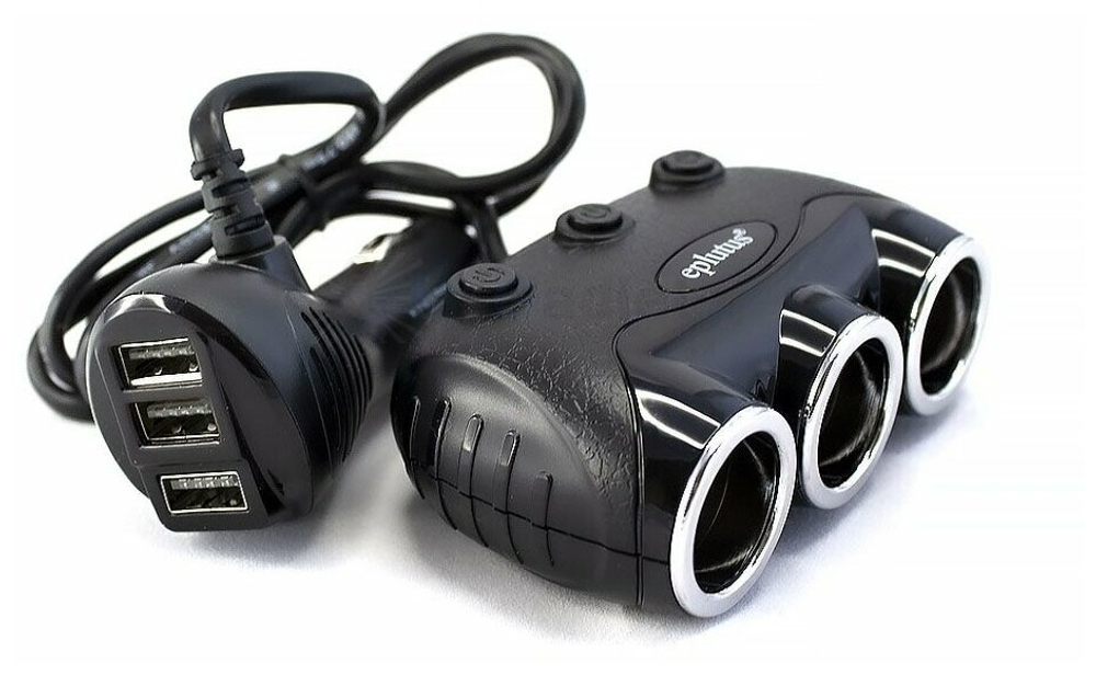 Разветвитель авто Eplutus FC-333P (3USB/3гнезда)