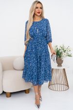 Платье Хелена (деним/белый) Р11-2075 Nikol (Акция)