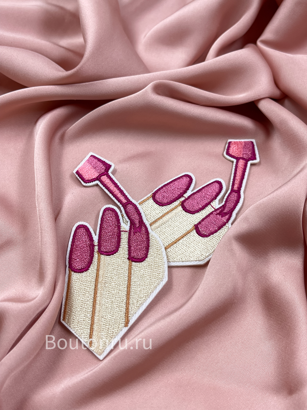 Нашивка ноготочки розовая