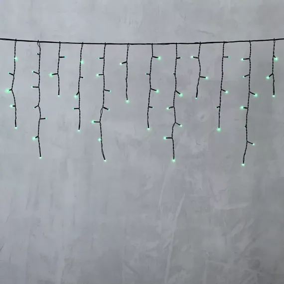 Светодиодная бахрома 4,9*0,5 м., 240 зеленых LED ламп, черный провод ПВХ, Beauty Led (PIL240-11-2G)