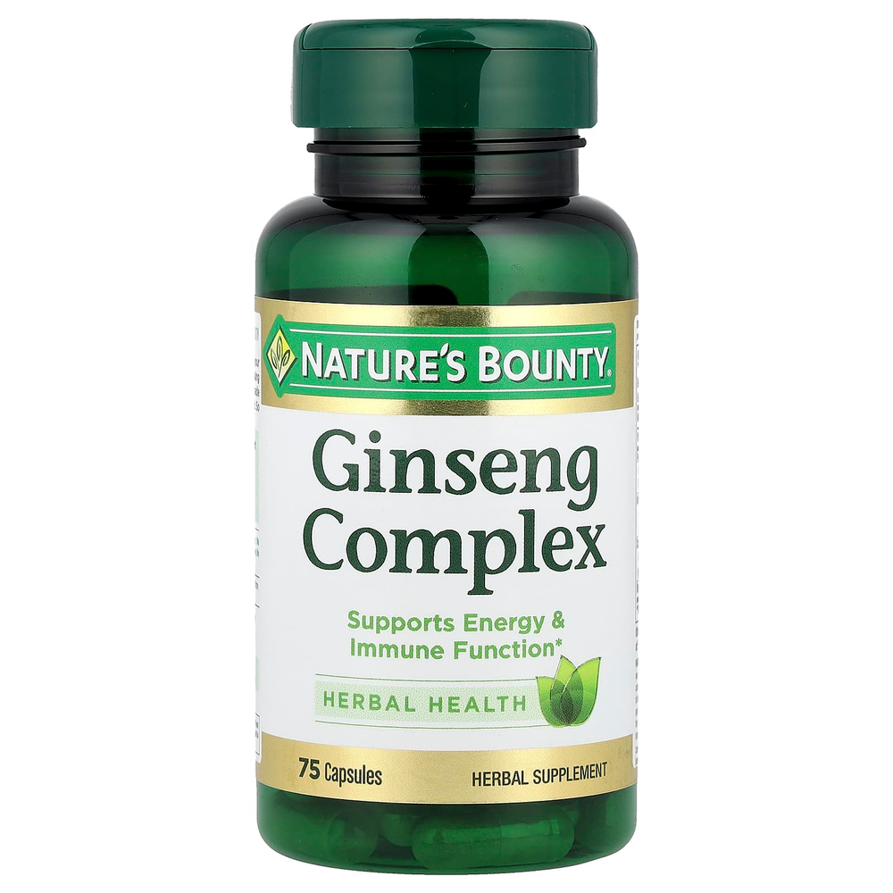 Nature's Bounty, комплекс с женьшенем, 75 капсул