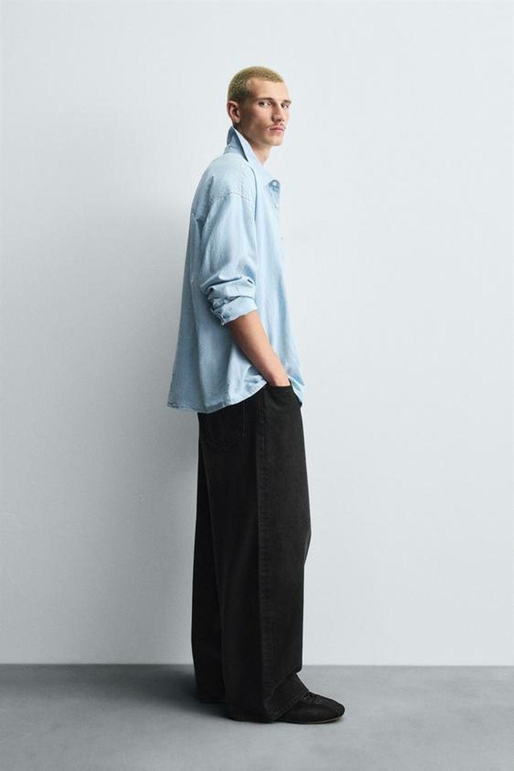 ZARA ДЖИНСЫ BAGGY FIT, УГОЛЬНЫЙ