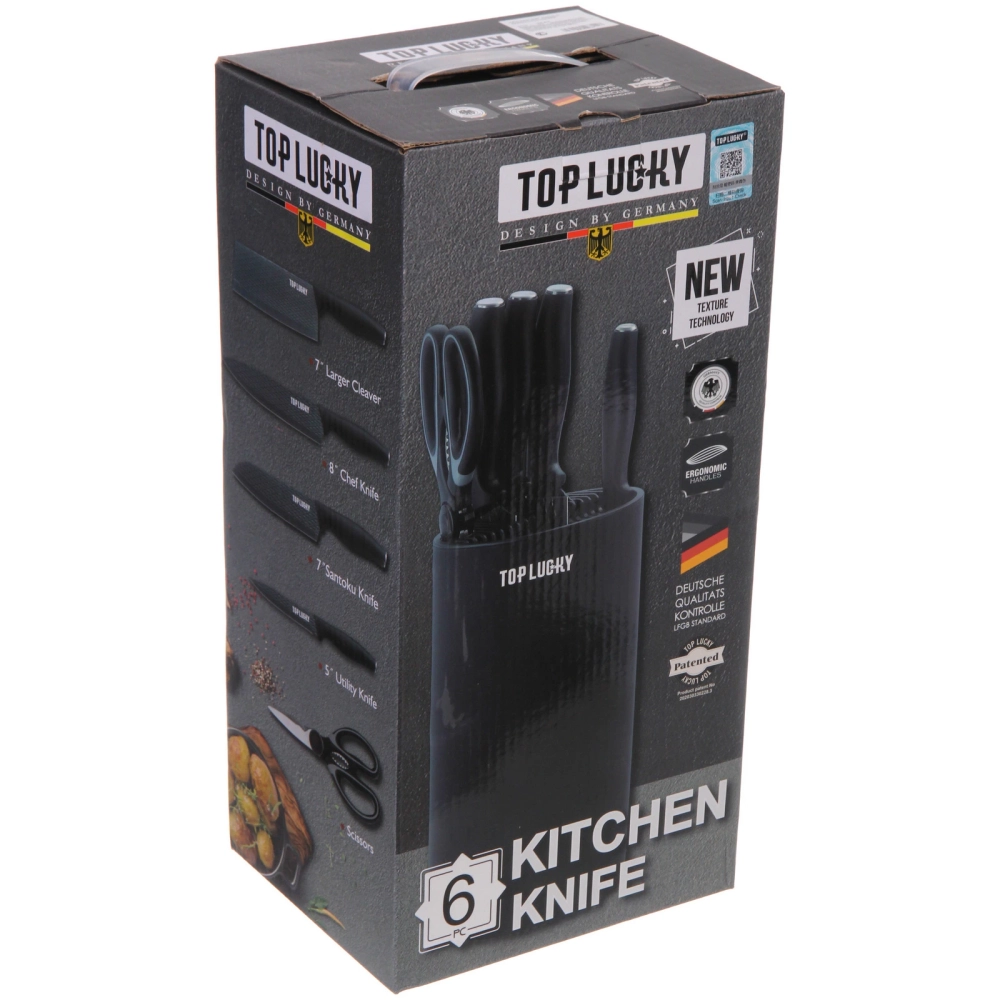 Набор ножей «SHEF» 6предметов (4ножа+ножницы+подставка)