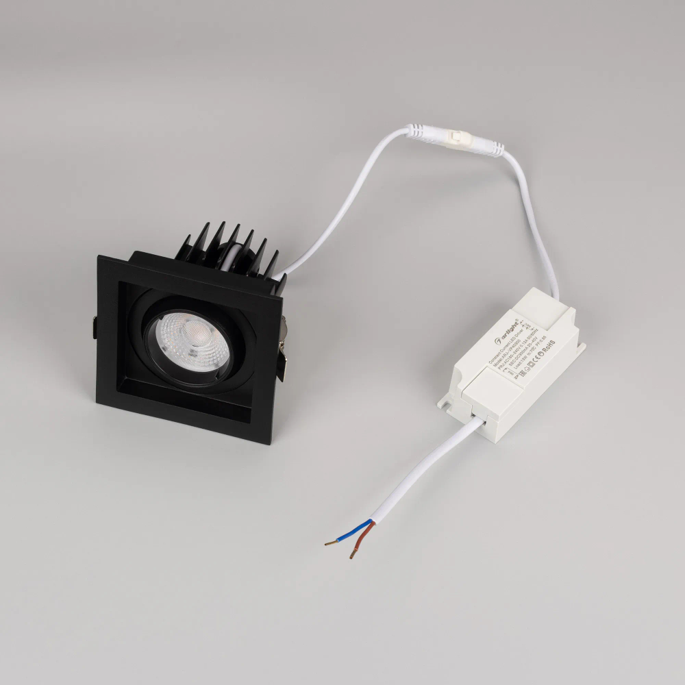 Светильник MS-VORTEX-BUILT-S90x90-12W Warm3000 (BK-BK, 40 deg, 230V) (Arlight, IP20 Металл, 5 лет) 057954