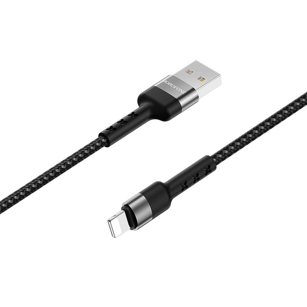 Кабель Borofone BX34 USB-Lightning 2.4А 1м Nylon Black