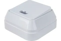 Выключатель Makel Siva Ustu 1-клавишный с индикатором накладной белый 036778