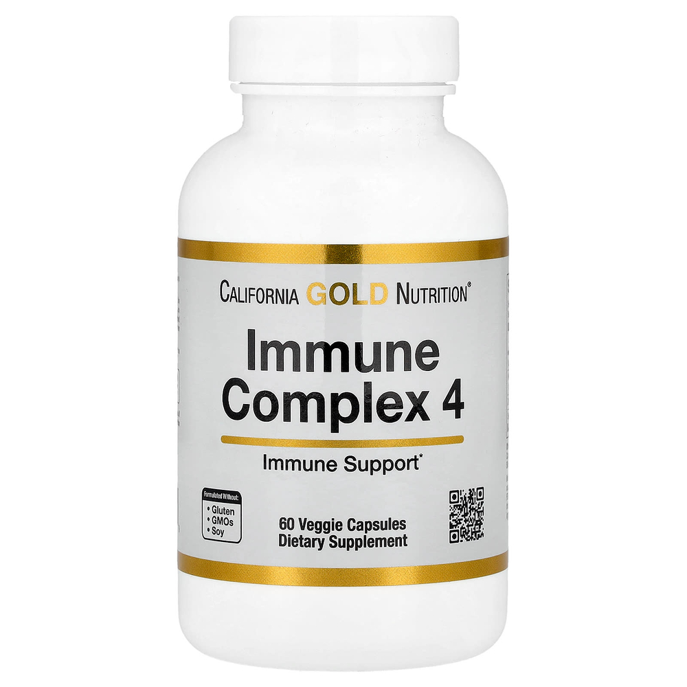 California Gold Nutrition, Immune Complex 4, комплекс для укрепления иммунитета, 60 растительных капсул