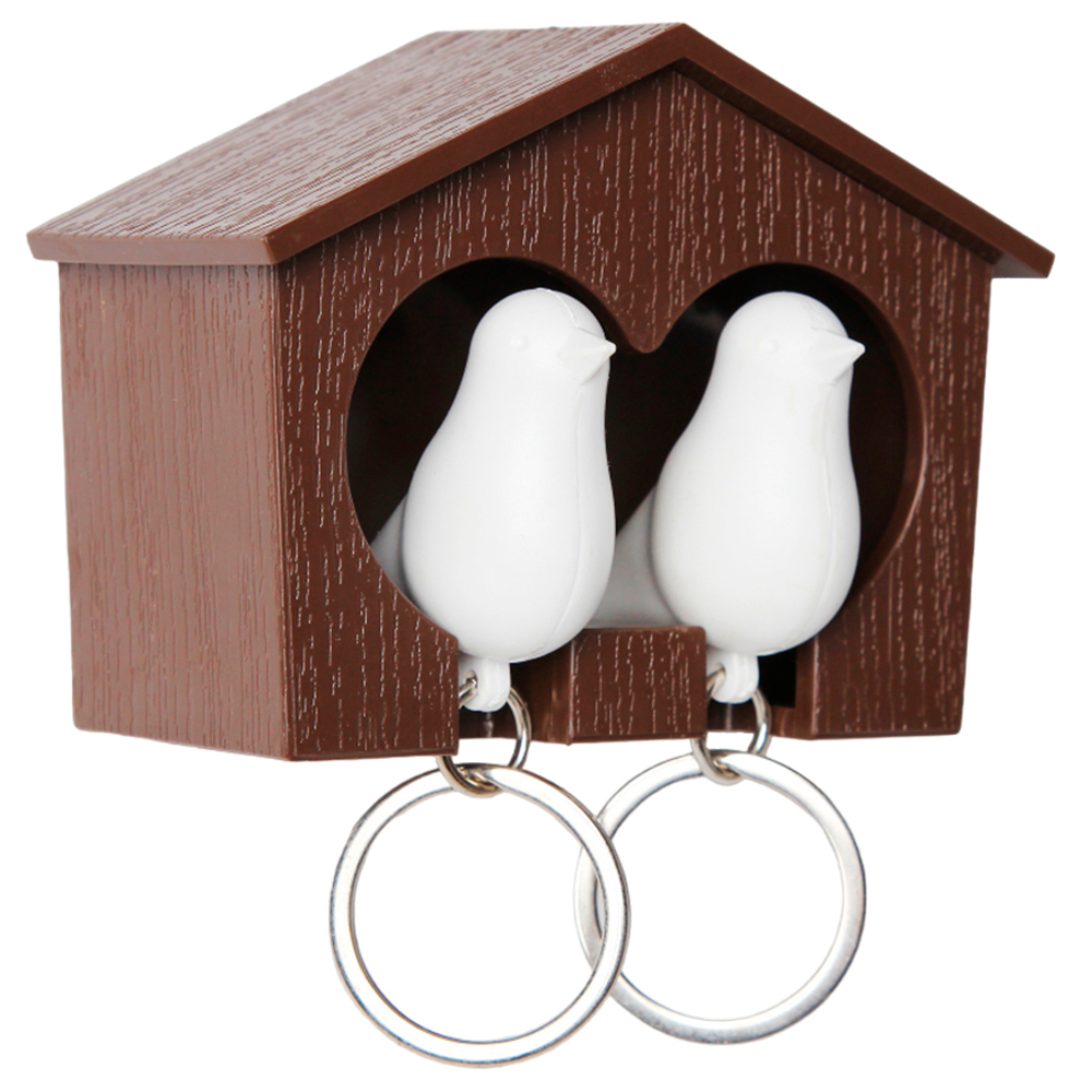 Держатель для ключей duo sparrow, коричневый/белый