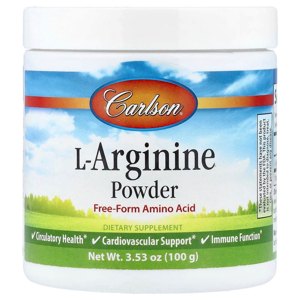 Carlson, L-аргинин в порошке, 100 г (3,53 унции)