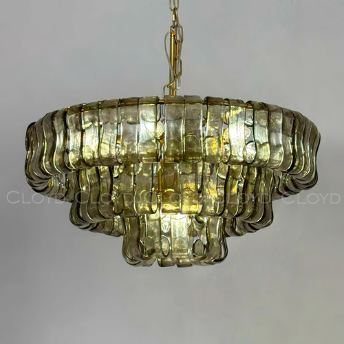 Люстра Cloyd NAMASTE C8 / Ø60 см - латунь - зелен.стекло (арт.11687)