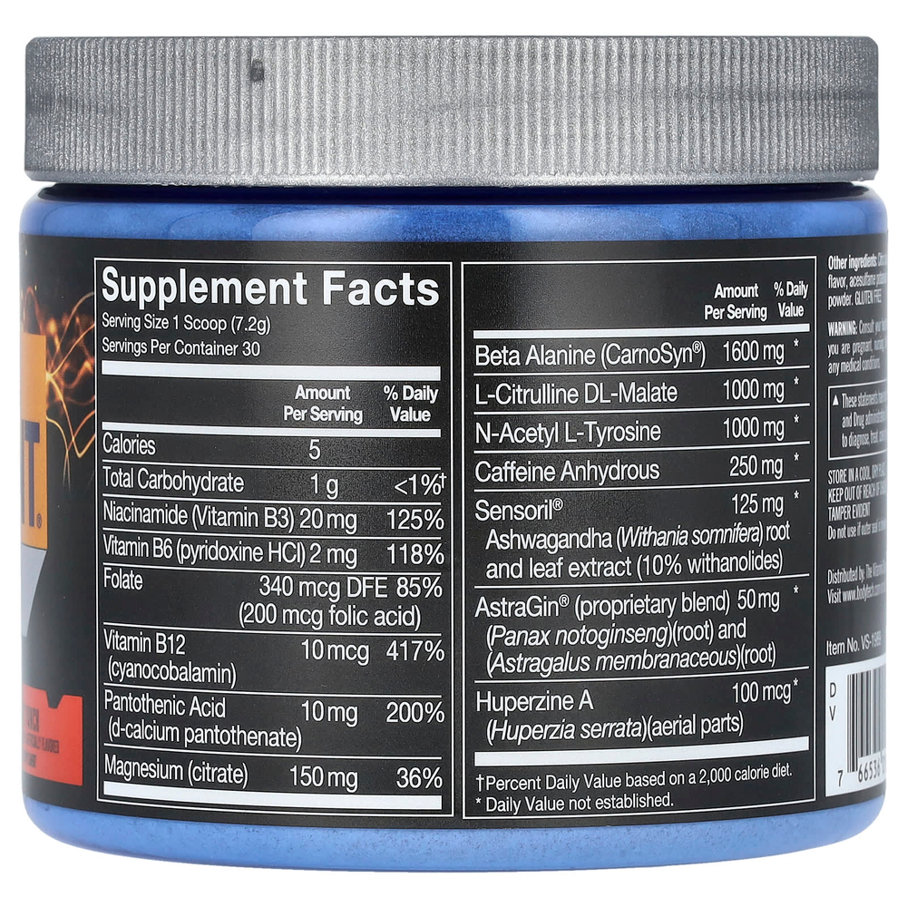 BodyTech, Flash Point, предтренировочный концентрат, со вкусом фруктового пунша, 216 г (7,6 унции)