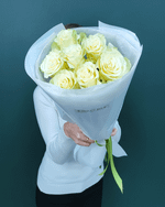 Роза белая Мондиаль,7 штук(00089)