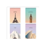 Блокнот А-5 греб. 80л. BRAUBERG, "Архитектура", клетка лак , жесткая подложка 114382