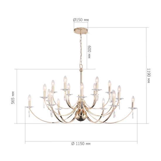 SL1405.203.18 Люстра подвесная ST-Luce Латунь/Латунь, Прозрачный E14 6*40W BRASS