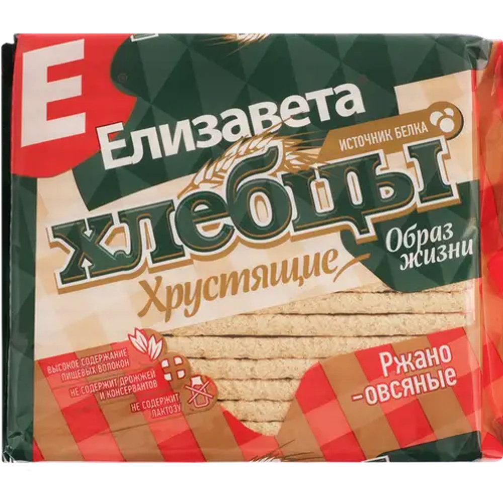 Хлебцы Елизавета хрустящие, ржано-овсяные, 90 г
