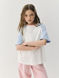 Футболка Колор блок "Тофу/Голубой" 7+
