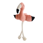 Игрушка Mr.Kranch для собак мелких и средних пород Фламинго с канатом и пищалкой 24х135х6см