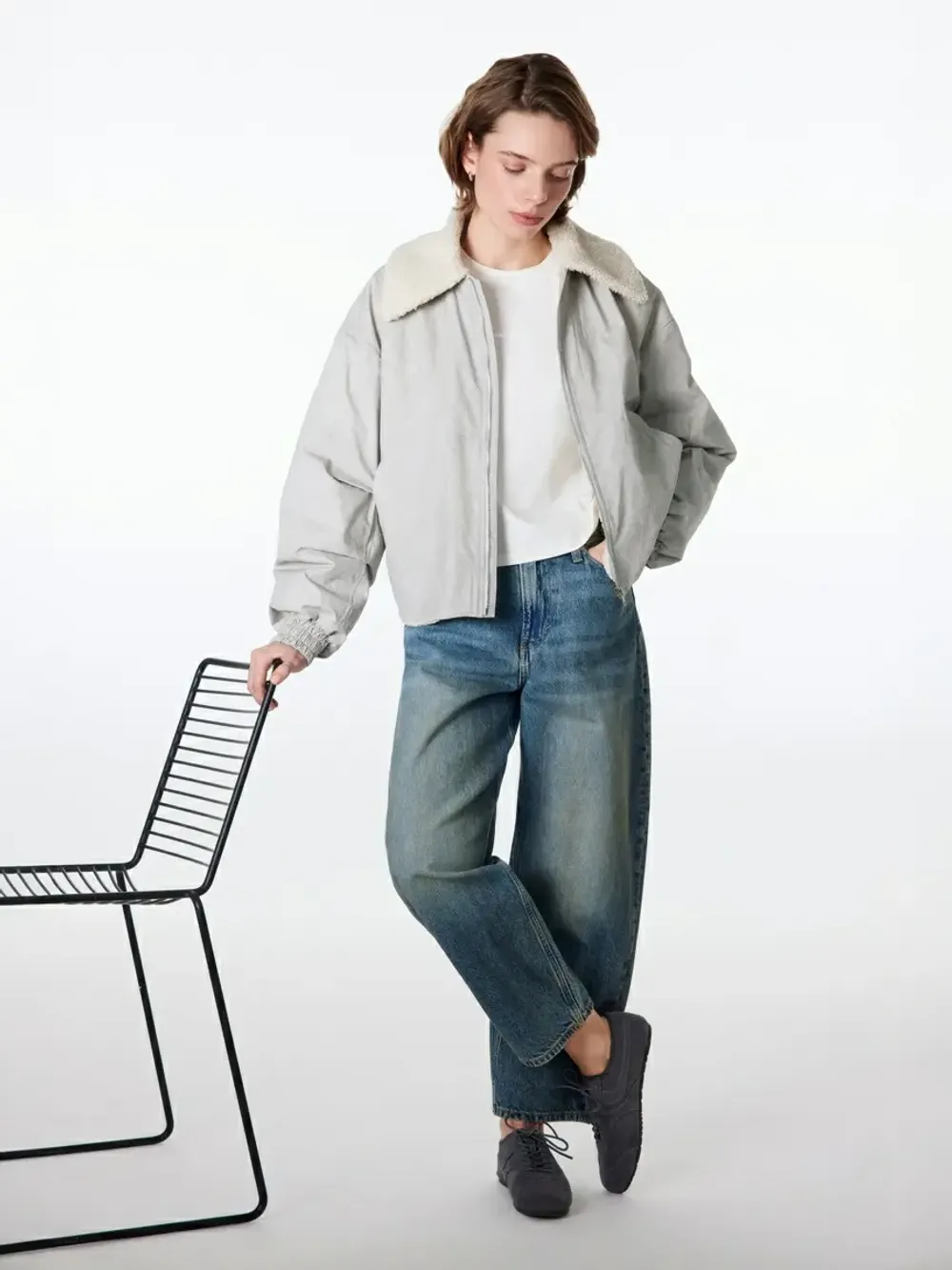 Джинсы баррел "Голубые" женские