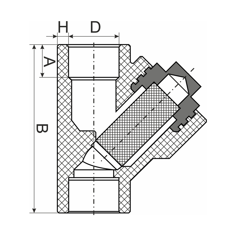 Фильтр косой 20 EVER® plast   СЕРЫЙ (Россия)
