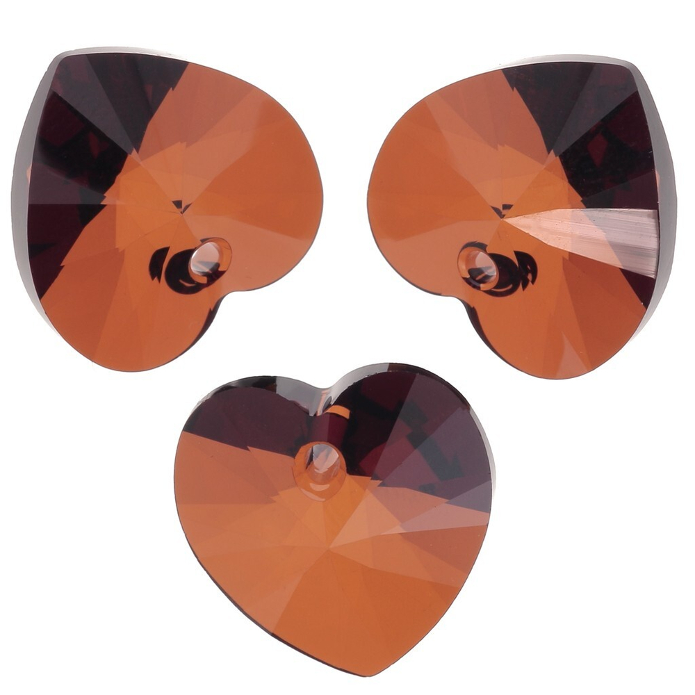 evoli 6228 Heart Pendant - Smoked Amber