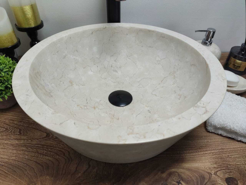 Раковина из мрамора Drum Cream Medium DM-60194 45*45*15