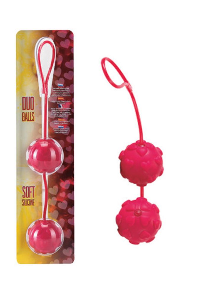 Вагинальные шарики &quot;Duo Balls Soft Silicone&quot; (красный) (Цвет: красный с черным)