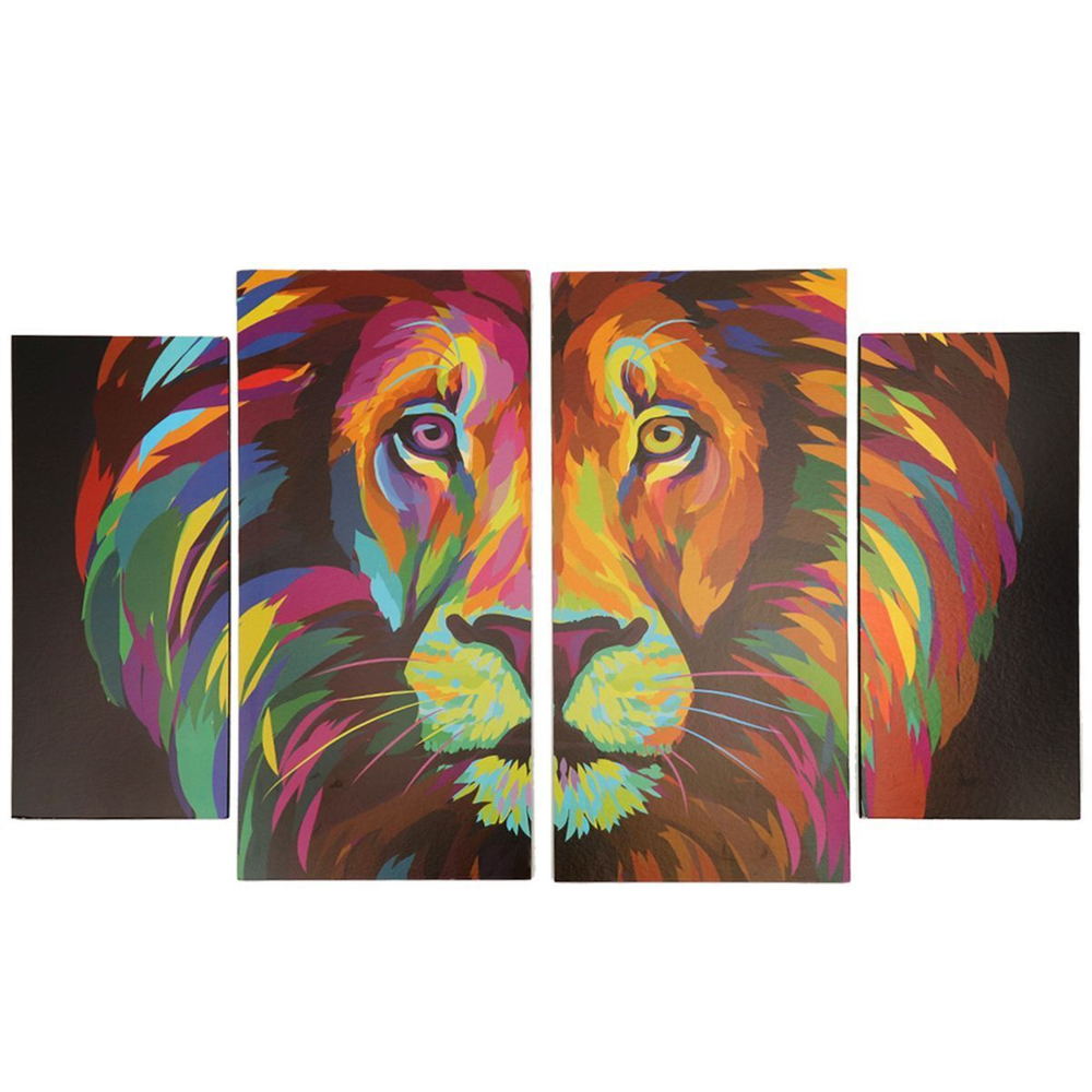 Картина модульная, холст, 84х50 см, 4мод, Лев, Y4-5124