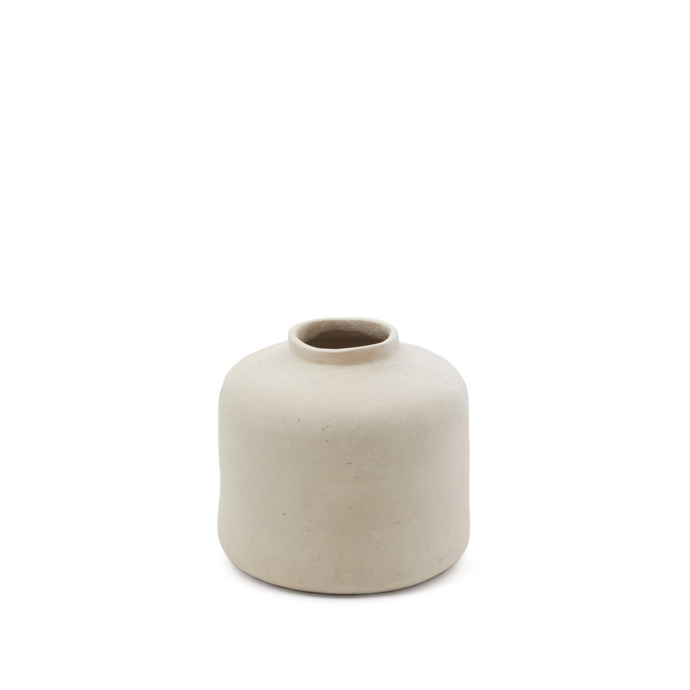 Serina Ваза из папье-маше белого цвета, 27 см