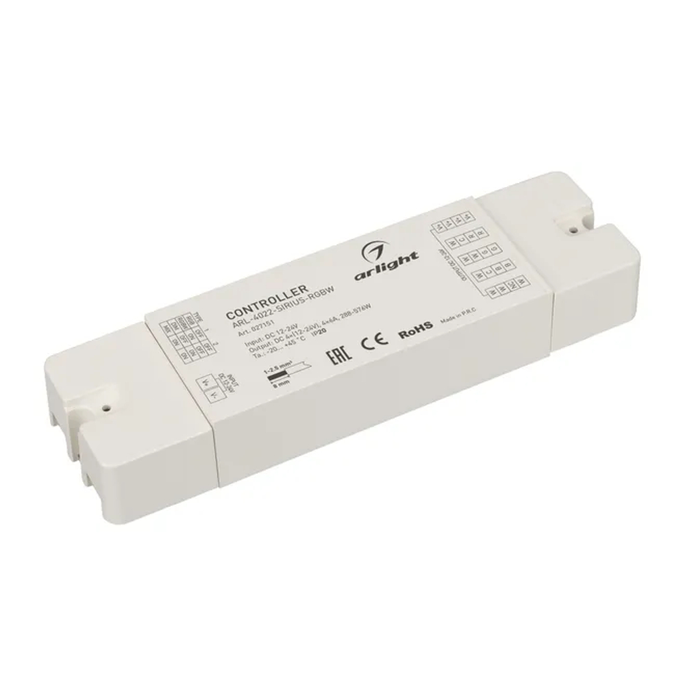Контроллер ARL-4022-SIRIUS-RGBW (12-24V, 4x6A, 2.4G) (Arlight, IP20 Пластик, 3 года) 027151