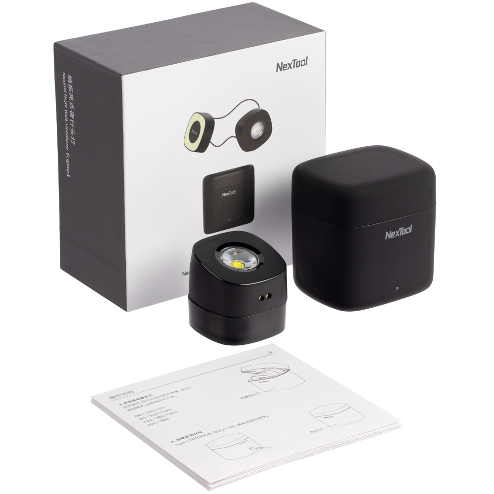 Фонарь налобный Nextool Night Walk Headlamp, 80лм, 16м, светодиодный,аккум,черный (NE20101)