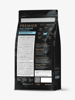 Premier Adult Sterilised для стерилизованных кошек (Лосось с индейка)