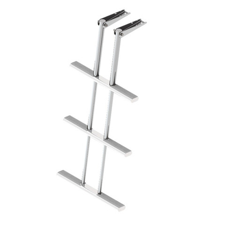 Трап дайверский телескопический складной, 3 белых ступени (ширина 450 мм.)