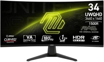 Монитор MSI Mag 346CQ 180Hz 3K VA 34", Чёрный (9S6-3DD71M-016)