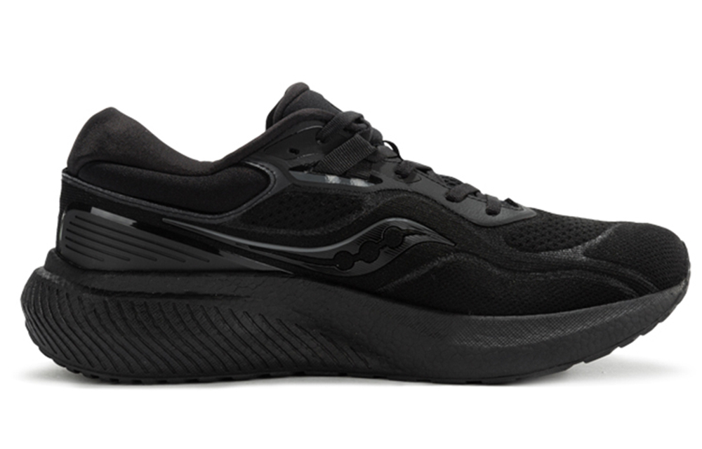 Saucony Surge 1 Comfortable Fabric Slip Resistant Cushioning Abrasion Resistant Low top Running Shoes Unisex Black