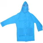 Дождевик-плащ детский «Rainbow» с капюшоном,на молнии, с отдел.под рюкзак, цвет голубой, размер M(73*50см) ДоброСад