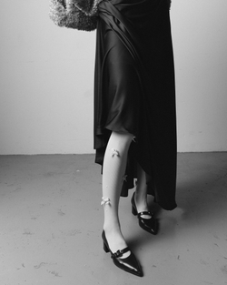 Silk A-line Skirt Dark-Grey
