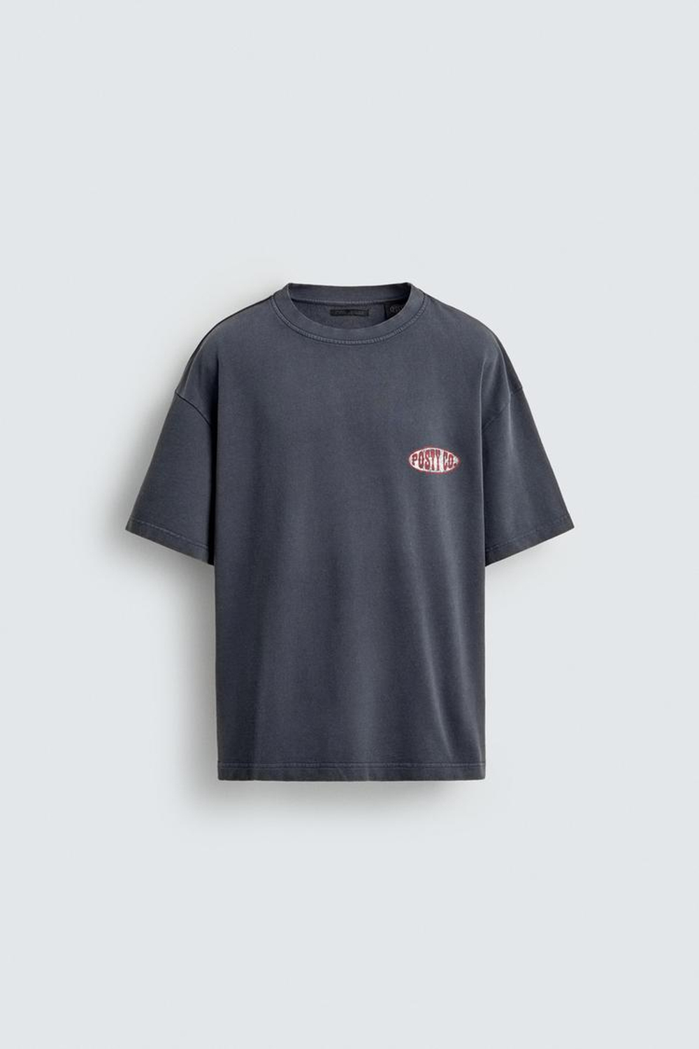 ZARA ТОЛСТОВКА С ЭФФЕКТОМ ПОТЕРТОСТИ С ГРАФИЧЕСКИМ ПРИНТОМ POST MALONE ™, СИНИЙ