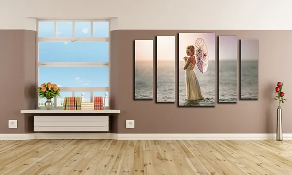 Модульная картина "Девочка у моря"