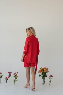 Костюм красный лен