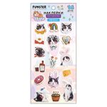 Наклейки зефирные "Котики", 18х9,5 см, ассорти 6 видов, FUNSTER (ФАНСТЕР), 666092
