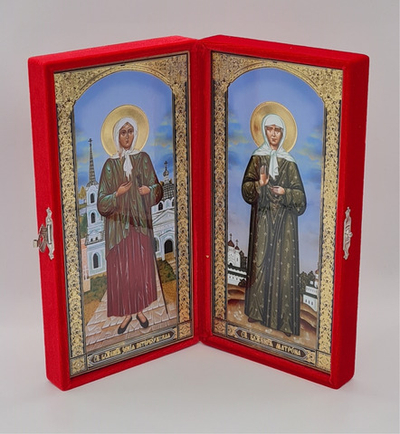 Складень барх. 9*18 именные Ксения Петербургская и Матрона Московская (Ков) 11005355