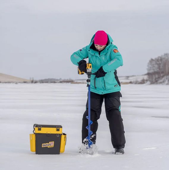 Комплект Шнек 110R для шуруповерта ELECTROSHTORM +адаптер АШ20ПС +молоточек Helios девушки тоже бурят лёд