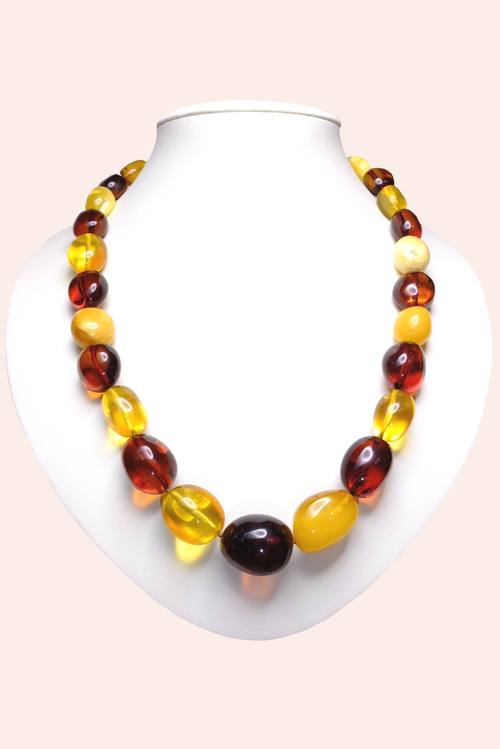 Бусы из натурального янтаря слива (5738)