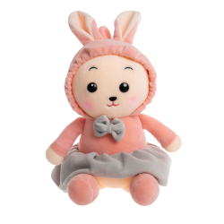 Мягкая игрушка Заяйка в юбке KiDWoW для девочек и мальчиков, пушистый велюровый заяц для новорожденных