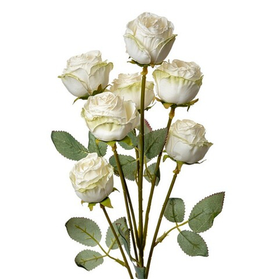 Ветка розы белая 8x8x55 см Пластик,полиэстр